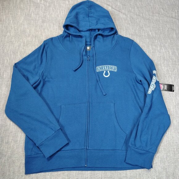 Indianaoplis Colts NFL Hoodie Women's Size 2XL Blue White Full Zip Football - Picture 1 of 13